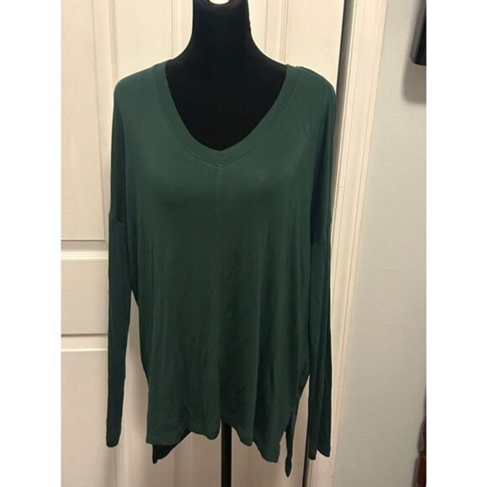 Cabi Women's S Chill Tee Hunter Green Knit Tunic Top V-Neck #3416
